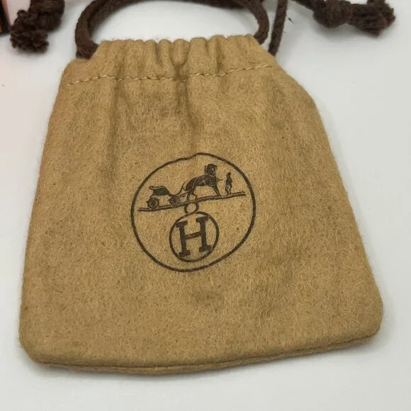 Men's Hermes Brown Leather & Palladium Jumbo H Bracelet - Picture 3 of 5